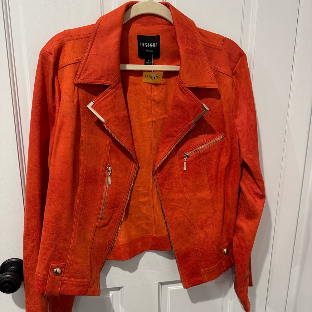 Insight Vibrant Orange Faux Leather Jacket